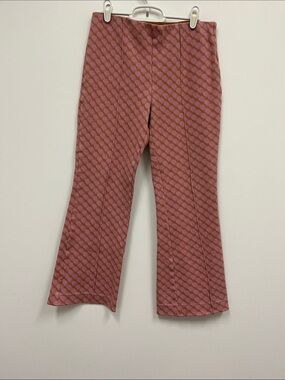 Anthropologie Maeve "The Margot"  Pink and Rust Knit Flare Trousers size Small